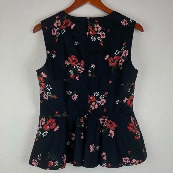 Rebecca Taylor Black Floral Peplum Blouse - Picture 2 of 5